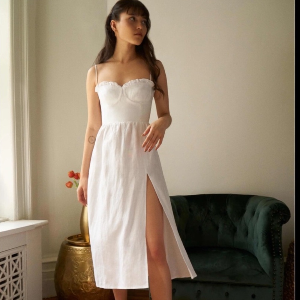 Reformation prune linen dress